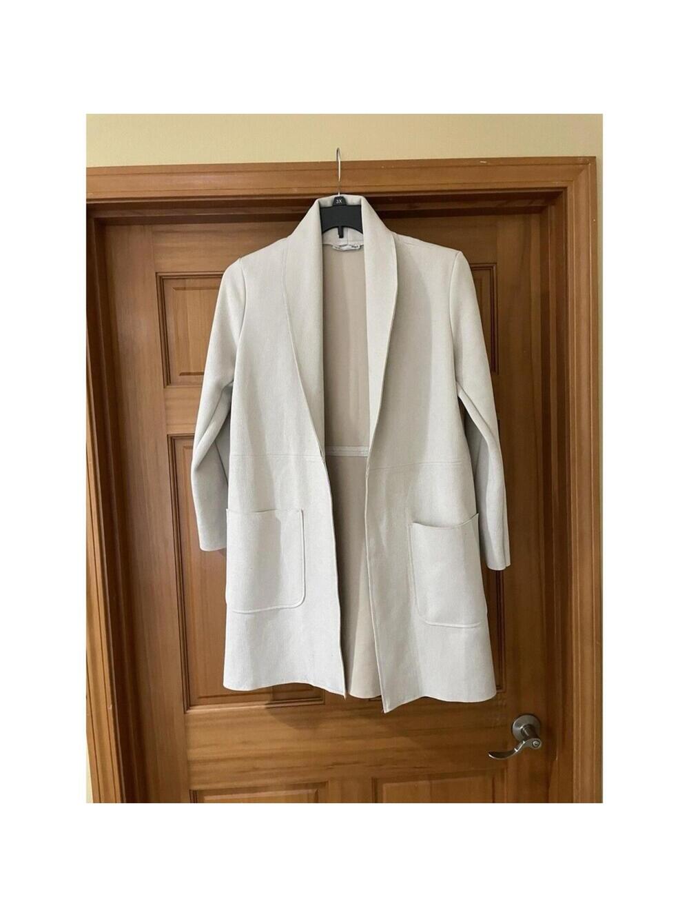 Women’s Zara Cardigan Jacket Ivory M Medium Open Front blazer